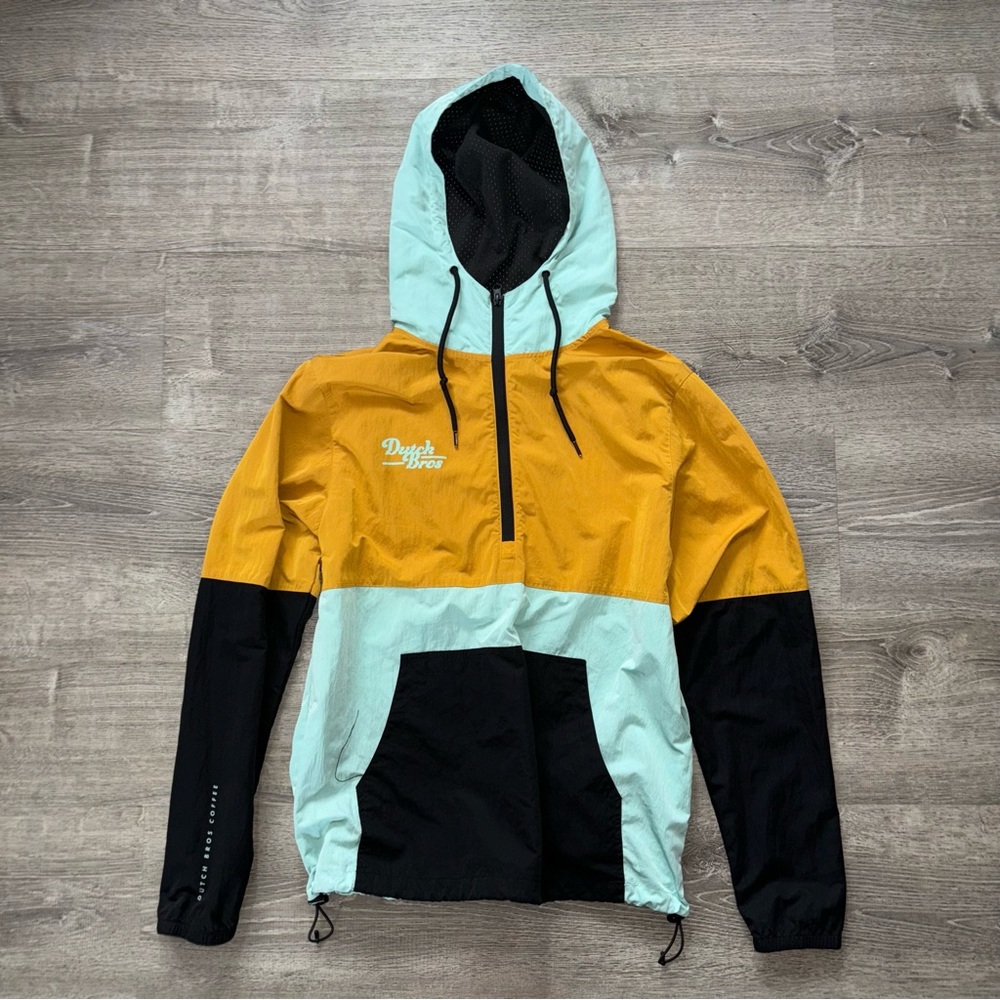 DUTCH BROS WINDBREAKER COLOR BLOCK MULTI POCKET JACKET MEDIUM UNISEX